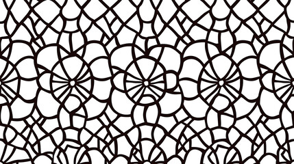 Obraz premium A black and white image of a flower pattern. Generated using AI.