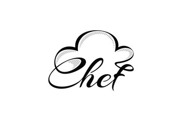 Illustration Vector Graphic of Stylish chef lettering vector with a chef hat icon. Perfect for culinary branding, food blogs, or restaurant logos.