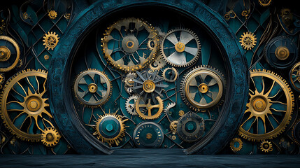 Obraz premium Intricate Gears, Dark Portal