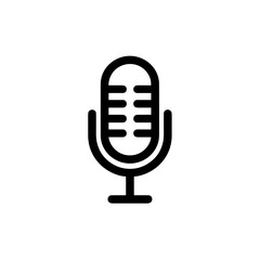 Vintage microphone with standing base on a white background for audio and music concepts