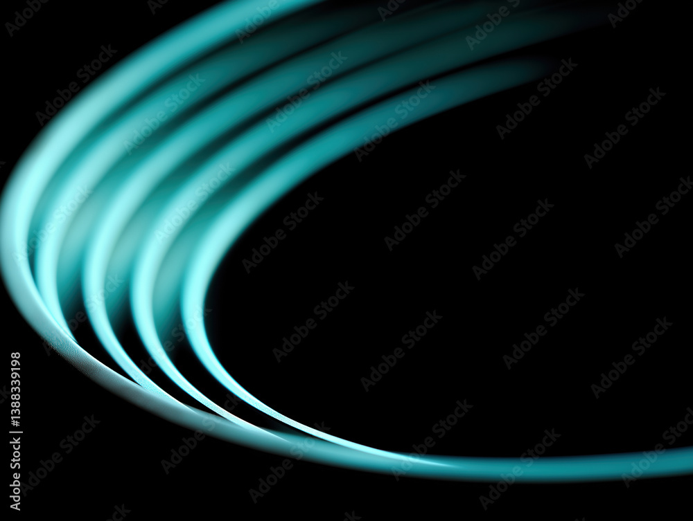 Poster soft glowing lines create an abstract pattern in dark background during nighttime