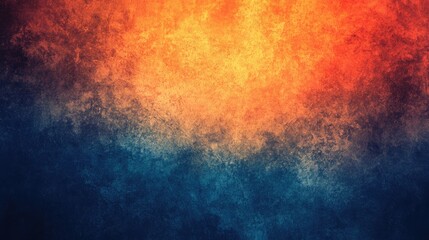 Fototapeta premium Dramatic Orange and Blue Gradient Sky with Fiery Highlights, Evoking Intense Energy and Contrast