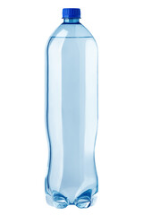 Water Bottle, plastic container, isolated on white background, full depth of field