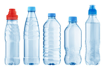 Water Bottle, plastic container, isolated on white background, full depth of field