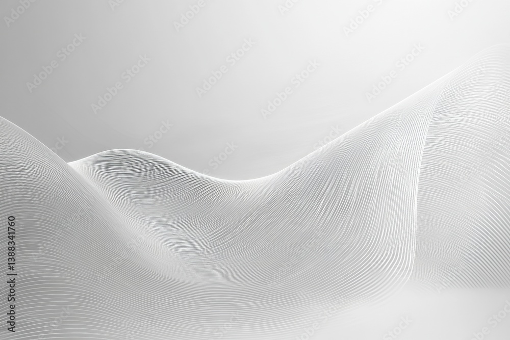 Poster Sleek geometric pattern with thin white lines creating a smooth aesthetic on a soft gray background in minimalist digital art
