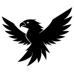 Fototapeta premium Eagle Silhouette Vector, Bold Black Eagle Clipart for Logos and Tattoo Designs
