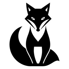 Obraz premium Fox Silhouette Vector, Stylish Black Fox Clipart for Logos and Woodland Art