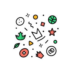 vector illustration of a set of icons