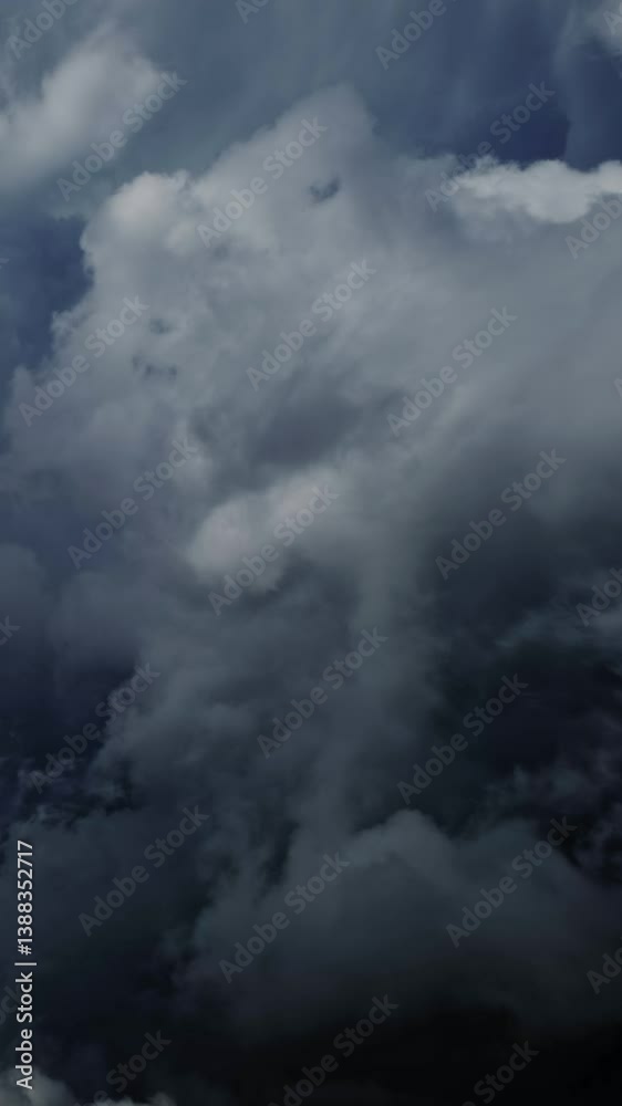 Canvas Prints lot of lightning during a thunderstorm. storm clouds are moving fast on the viewer, timelapse. verti