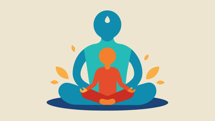 Inner Child An adult figure sitting with a childlike version of themselves embracing the child with love depicting the healing power of connecting with ones inner self through