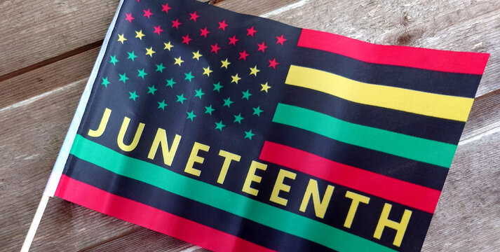 Juneteenth flag closeup - one of many versions