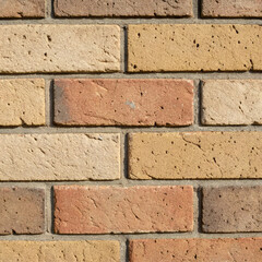 Generative AI of a high-resolution close-up image of a brick block texture, front view. The image captures the detailed surface of the bricks, including rough textures, subtle color variations.