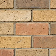 Obraz premium Generative AI of a high-resolution close-up image of a brick block texture, front view. The image captures the detailed surface of the bricks, including rough textures, subtle color variations.