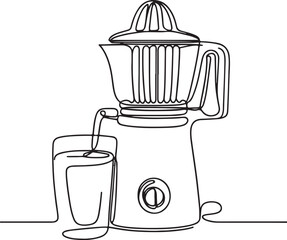 Juicer Line Art Vector Illustration