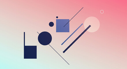 Abstract Geometric Shapes Background Pastel Pink and Blue Gradient Modern Design