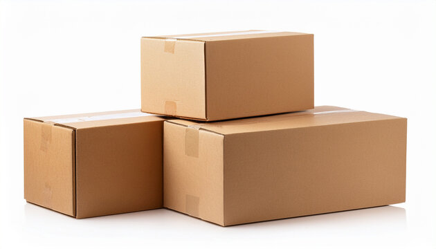 boxes parcel from carton for packaging isolated on transparent or white background