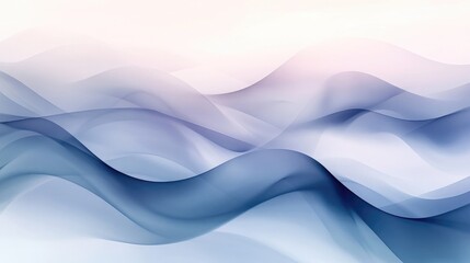 Surreal Waves of Light and Shadow Flowing Gracefully Across a Gradient Background, Evoking a Sense of Calm and Harmony