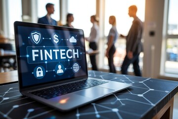 Fintech, blockchain innovation, digital payments, futuristic financial technology, global business, online banking, cashless transactions