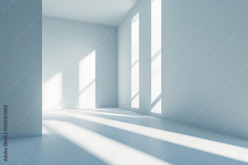Aufkleber Sophisticated abstract background with soft 3D shadows on a smooth white surface showcasing elegant minimalism