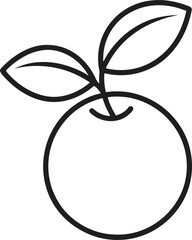 cranberry fruit outline vector on transparent background