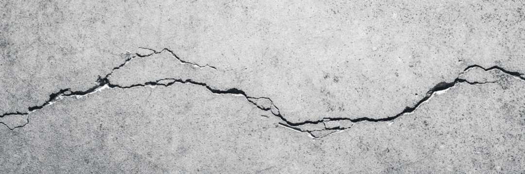 Old Cracked And Decaying Grey Concrete