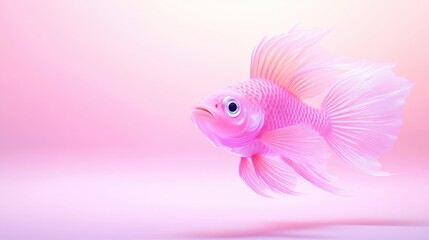 Pink fish in pastel background
