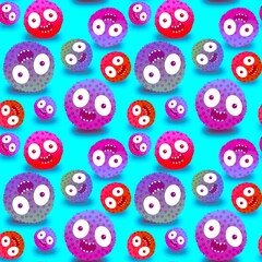 Cartoon doodle animals seamless monsters pattern for kids clothes print and wrapping paper and fabrics