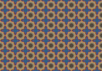 Seamless Cloth Endless Visual Decoration Digital Fashion Texture Perspective Geometric Tile Fabric Shape Symmetric Template Graphic Luxury Interior Textile Art Design Wallpaper Background Pattern.