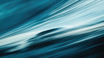 Abstract Blue Waves with Smooth Lines and Soft Gradients, Creating a Serene and Calming Visual Experience