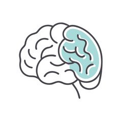 Brain illustration with abstract design in light colors  