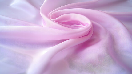 Fototapeta premium Soft pink silk fabric swirl, elegant texture, studio shot, background for fashion design