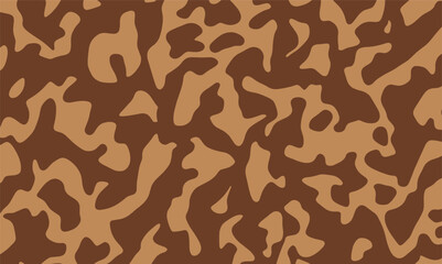 Brown camouflage texture natural soft colors background, wallpaper. Realistic nature camouflage. Seamless pattern. Grunge pattern template brown colors for hunting and military purposes.