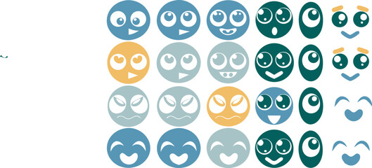 That funny face cartoon character vector for decoration