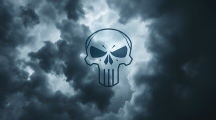 dark atmospheric sky with skull-shaped clouds in motion
digital horror fantasy with thunderstorm and misty light
great for spooky themes or eerie visual storytelling

