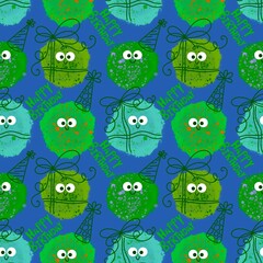 Birthday party seamless pattern for wrapping paper and fabrics and linens and kids clothes print