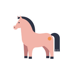 Obraz premium Colorful cartoon horse illustration on a white background 