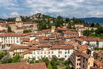 Fototapeta premium Skyline of the Upper Town of Bergamo, Italy