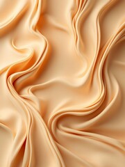 Fototapeta premium Silken Radiance: Smooth Folds of Golden Fabric – Cosmetics Products Backgrounds