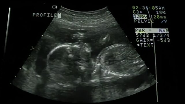 Baby sucking thumb on ultrasound in the womb 