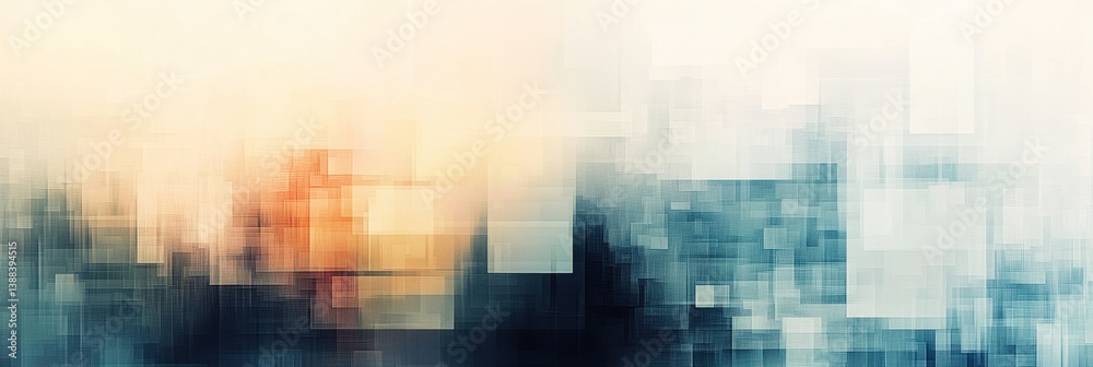 Aufkleber Soft abstract background featuring neutral-colored pixels with a digital futuristic aesthetic in a modern and minimal style