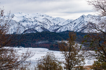 mountain lake in the winter, Conguillio Park