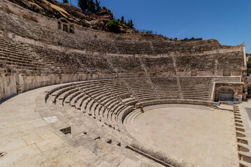 View of the Roman Theatre in Amman, Jordan