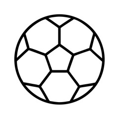 Obraz premium Simple line icon of classic soccer ball with pentagon and hexagon pattern, perfect for sports design, football app, athletic branding or team visuals