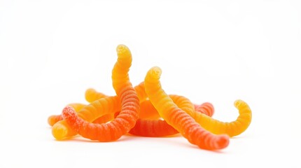 Gummy Worms Candy on White Background