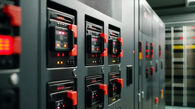 Power distribution system with advanced monitoring at a modern facility during daytime operations