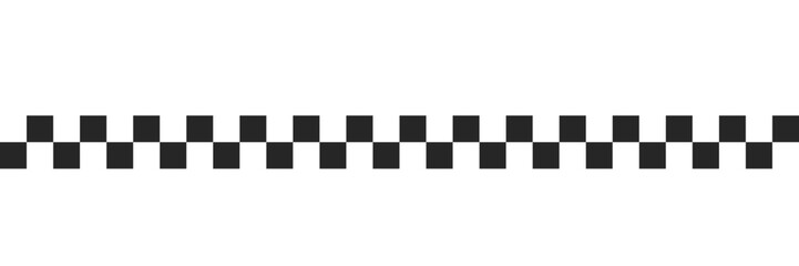 Black checkered line pattern as a seamless repeating banner for racing stripes in vector