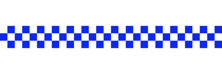 Blue chequered pattern as a seamless repeating banner for police line tape in vector