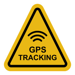 GPS satellite tracking yellow warning sign vector