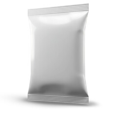 White blank sachet packaging mockup product shot