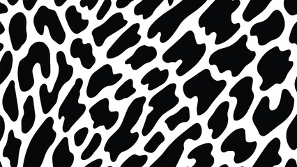 Minimalist cow print or skin texture vector with abstract black spots pattern design